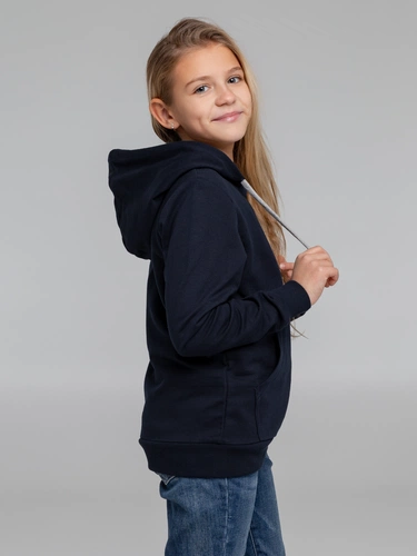 Толстовка с капюшоном детская Kirenga Kids, темно-синяя Толстовка с капюшоном детская Kirenga Kids, темно-синяя