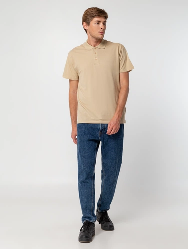 Рубашка поло мужская Summer 170, бежевая Рубашка поло мужская Summer 170, бежевая