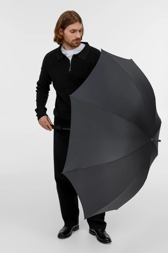 Зонт-трость U.900, черный Зонт-трость U.900, черный