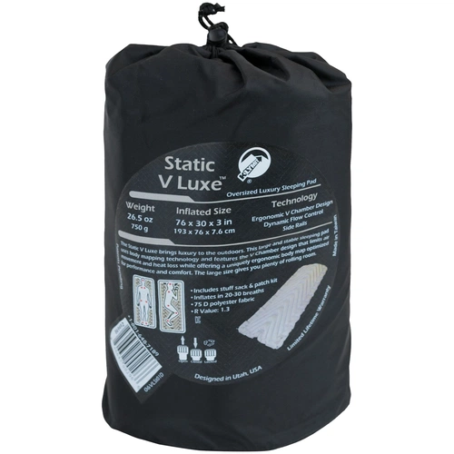 Надувной коврик Static V Luxe, серый Надувной коврик Static V Luxe, серый