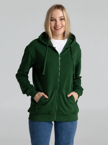 Толстовка на молнии с капюшоном Siverga Heavy 2.0, темно-зеленая Толстовка на молнии с капюшоном Siverga Heavy 2.0, темно-зеленая