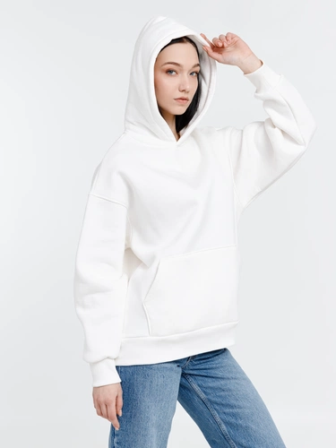 Худи оверсайз унисекс Go Easy, молочно-белое Худи оверсайз унисекс Go Easy, молочно-белое