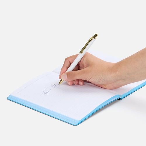 Ручка шариковая Lobby Soft Touch Gold, белая Ручка шариковая Lobby Soft Touch Gold, белая