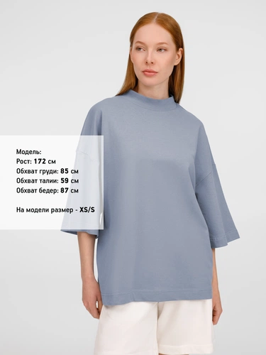 Футболка оверсайз унисекс T9, серая Футболка оверсайз унисекс T9, серая