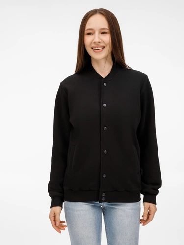 Бомбер унисекс Nuppu, черный Бомбер унисекс Nuppu, черный