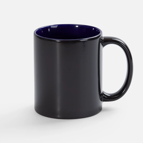 Кружка-хамелеон On Display, глянцевая, черная с синим Кружка-хамелеон On Display, глянцевая, черная с синим