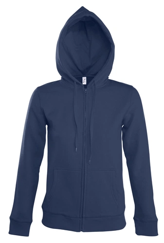 Толстовка женская на молнии с капюшоном Seven Women, темно-синяя Толстовка женская на молнии с капюшоном Seven Women, темно-синяя