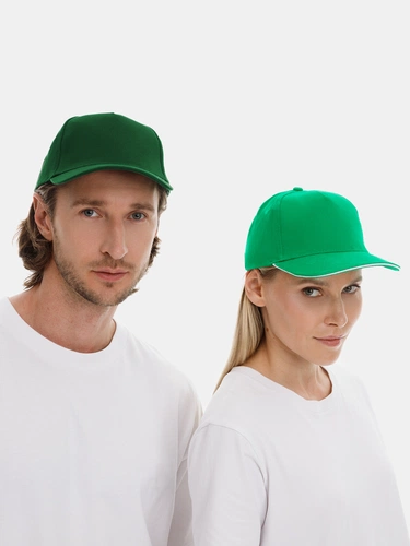 Бейсболка Long Beach, ярко-зеленая с белым Бейсболка Long Beach, ярко-зеленая с белым