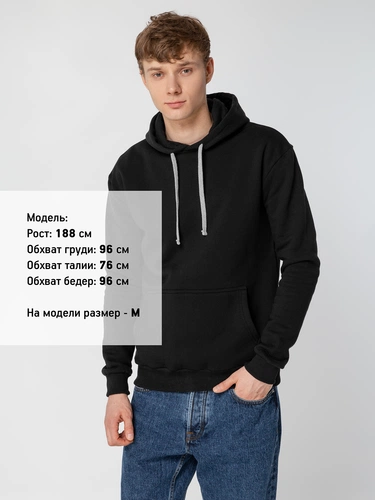 Толстовка с капюшоном Unit Kirenga Heavy, черная Толстовка с капюшоном Unit Kirenga Heavy, черная