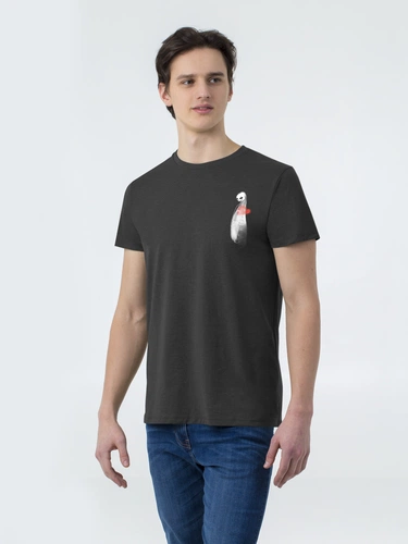 Футболка приталенная Ghost of Love, черный меланж Футболка приталенная Ghost of Love, черный меланж