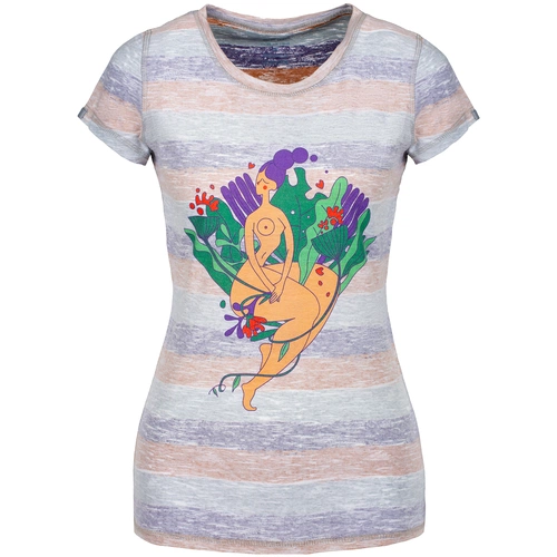 Футболка женская «Амазонка» двусторонняя, оранжевая с фиолетовым Футболка женская «Амазонка» двусторонняя, оранжевая с фиолетовым