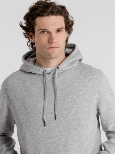 Толстовка с капюшоном унисекс King, серый меланж Толстовка с капюшоном унисекс King, серый меланж