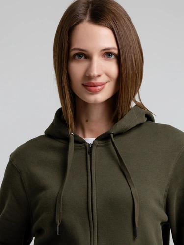 Толстовка на молнии с капюшоном унисекс King, хаки Толстовка на молнии с капюшоном унисекс King, хаки