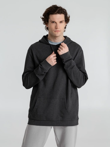 Толстовка с капюшоном унисекс Hoodie, серый меланж (антрацит) Толстовка с капюшоном унисекс Hoodie, серый меланж (антрацит)