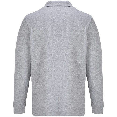 Рубашка поло унисекс с длинным рукавом Pacific LSL, серый меланж Рубашка поло унисекс с длинным рукавом Pacific LSL, серый меланж