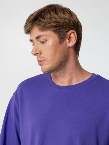 Футболка унисекс оверсайз Street Vibes, фиолетовая Футболка унисекс оверсайз Street Vibes, фиолетовая