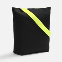 Шопер B5, черный с широкими желтыми ручками