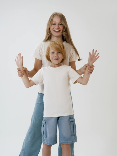 Футболка детская T-Bolka Kids, молочно-белая Футболка детская T-Bolka Kids, молочно-белая