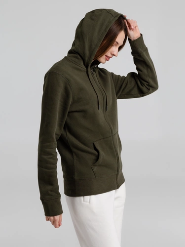 Толстовка на молнии с капюшоном унисекс King, хаки Толстовка на молнии с капюшоном унисекс King, хаки