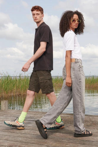 Рубашка поло унисекс Pegase, темно-серая (графит) Рубашка поло унисекс Pegase, темно-серая (графит)