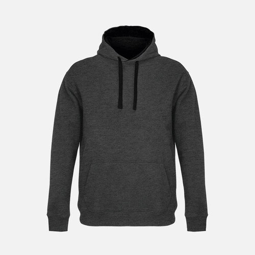 Худи унисекс Cameron, черный меланж с черным Худи унисекс Cameron, черный меланж с черным