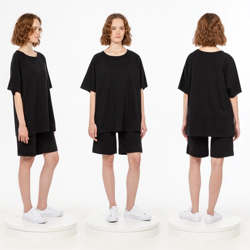 Футболка унисекс оверсайз T2, черная Футболка унисекс оверсайз T2, черная