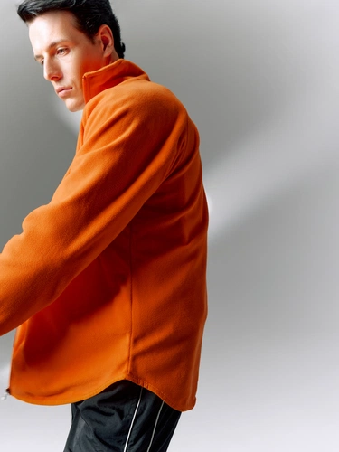 Куртка флисовая унисекс Fliska, оранжевая Куртка флисовая унисекс Fliska, оранжевая