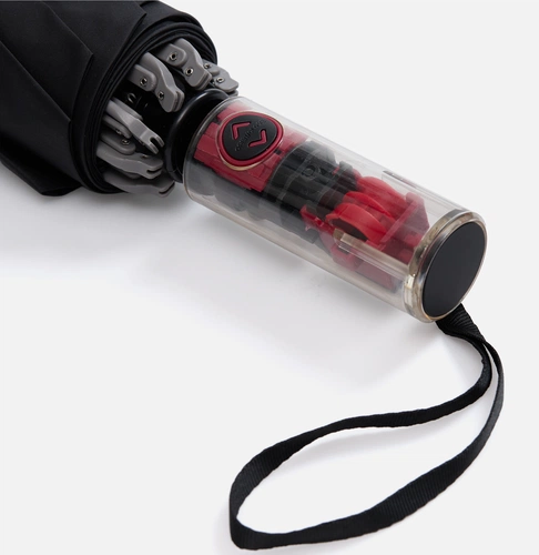 Зонт наоборот складной Futurum со светоотражающим кантом, черный Зонт наоборот складной Futurum со светоотражающим кантом, черный