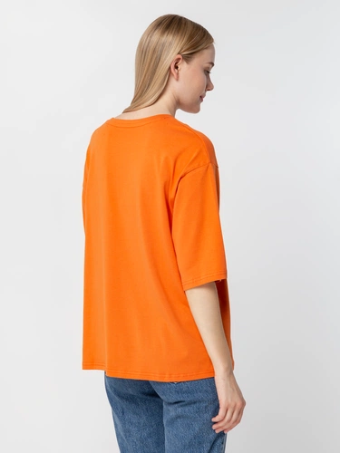 Футболка унисекс оверсайз Street Vibes, оранжевая Футболка унисекс оверсайз Street Vibes, оранжевая