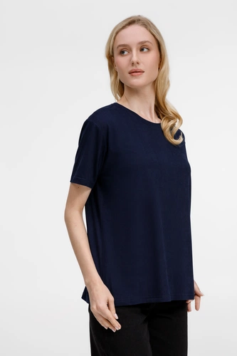 Футболка унисекс Senti, темно-синяя Футболка унисекс Senti, темно-синяя