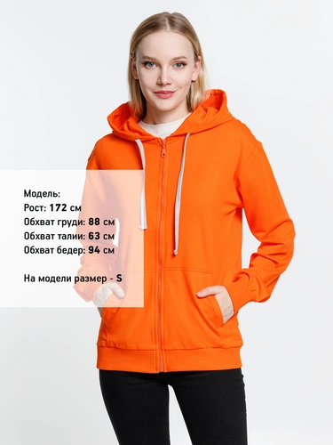 Толстовка на молнии с капюшоном Siverga, оранжевая Толстовка на молнии с капюшоном Siverga, оранжевая