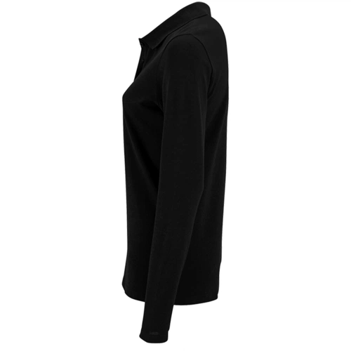 Рубашка поло женская с длинным рукавом Perfect LSL Women, черная Рубашка поло женская с длинным рукавом Perfect LSL Women, черная