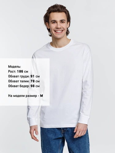 Футболка унисекс с длинным рукавом Pioneer LSL, белая Футболка унисекс с длинным рукавом Pioneer LSL, белая