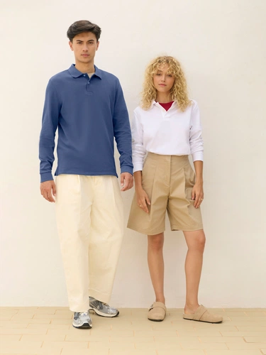 Рубашка поло унисекс с длинным рукавом Pacific LSL, ярко-синяя (royal) Рубашка поло унисекс с длинным рукавом Pacific LSL, ярко-синяя (royal)