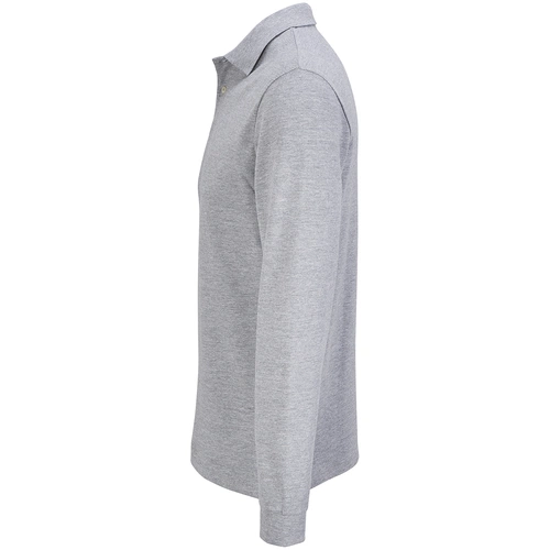 Рубашка поло унисекс с длинным рукавом Pacific LSL, серый меланж Рубашка поло унисекс с длинным рукавом Pacific LSL, серый меланж