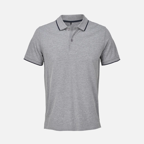 Рубашка поло унисекс Palermo, серый меланж с темно-синим Рубашка поло унисекс Palermo, серый меланж с темно-синим
