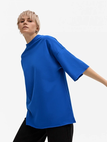 Футболка унисекс оверсайз T1, синяя Футболка унисекс оверсайз T1, синяя