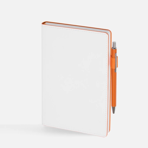 Ежедневник White Shall, недатированный, бело-оранжевый Ежедневник White Shall, недатированный, бело-оранжевый