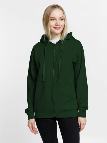 Толстовка на молнии с капюшоном Siverga 2.0, темно-зеленая Толстовка на молнии с капюшоном Siverga 2.0, темно-зеленая