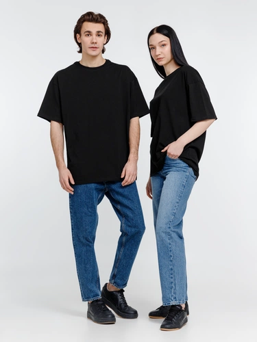 Футболка оверсайз унисекс Big Haul, черная Футболка оверсайз унисекс Big Haul, черная