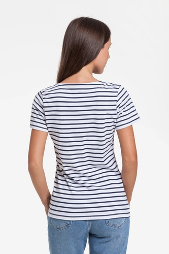 Футболка женская Grand Granat New, белая с синим Футболка женская Grand Granat New, белая с синим