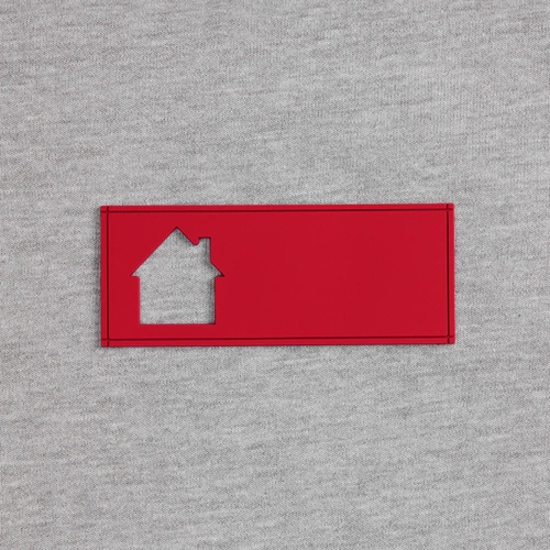 Лейбл из ПВХ с вырубкой «Дом», красный Лейбл из ПВХ с вырубкой «Дом», красный