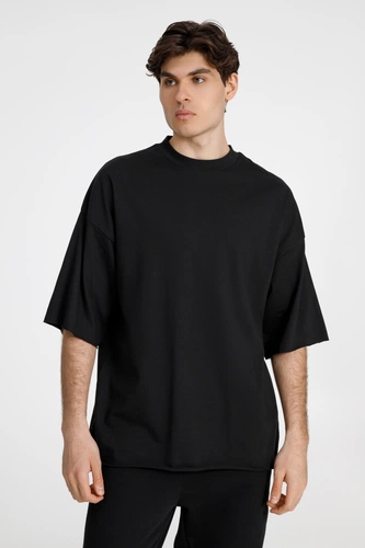 Футболка оверсайз унисекс T9, черная Футболка оверсайз унисекс T9, черная