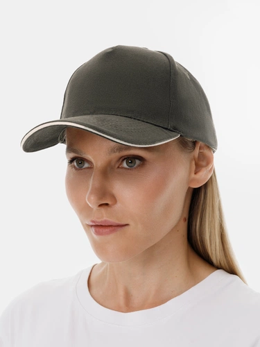 Бейсболка Long Beach, хаки с бежевым Бейсболка Long Beach, хаки с бежевым