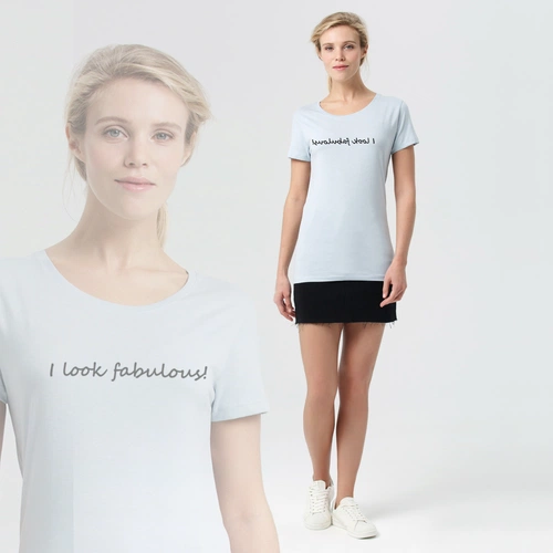 Футболка женская I Look Fabulous, голубая Футболка женская I Look Fabulous, голубая