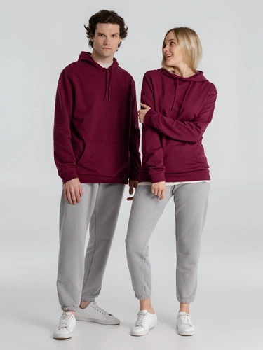 Толстовка с капюшоном унисекс Hoodie, бордовая Толстовка с капюшоном унисекс Hoodie, бордовая