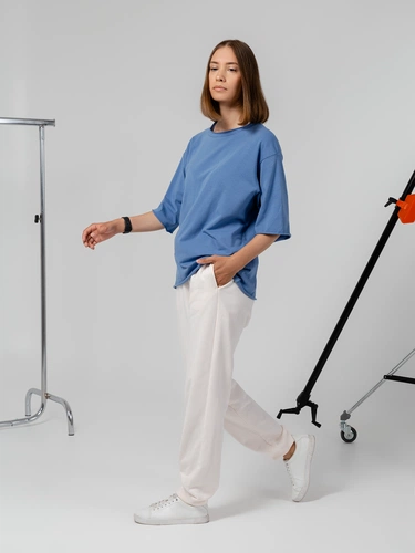 Футболка оверсайз Vozduh 2.0, синяя Футболка оверсайз Vozduh 2.0, синяя