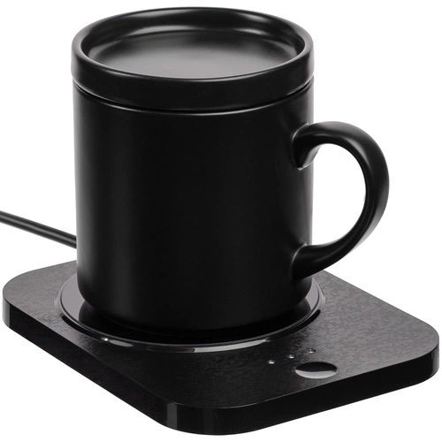 Кружка с подогревом и беспроводной зарядкой dualBase plus, черная Кружка с подогревом и беспроводной зарядкой dualBase plus, черная