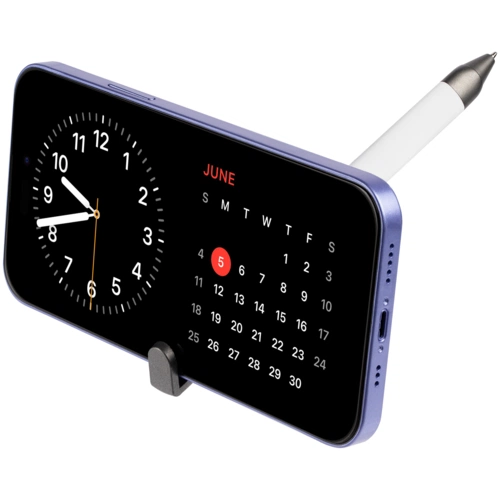 Ручка шариковая Standic с подставкой для телефона, белая Ручка шариковая Standic с подставкой для телефона, белая