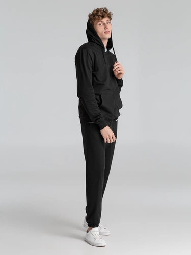 Толстовка на молнии с капюшоном Siverga 2.0, черная Толстовка на молнии с капюшоном Siverga 2.0, черная